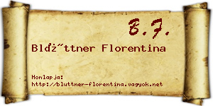 Blüttner Florentina névjegykártya